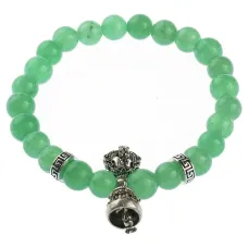 Браслет Ваджра с колоколом, нефрит, 8мм BSDT1-09