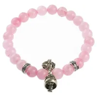 Браслет Ваджра с колоколом, розовый кварц, 8мм BSDT1-10