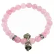 Браслет Ваджра с колоколом, розовый кварц, 8мм BSDT1-10