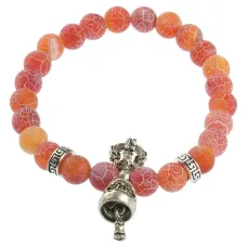 Браслет Ваджра с колоколом, африканский агат, 8мм BSDT1-12