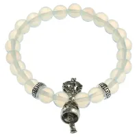 Браслет Ваджра с колоколом, лунный камень, 8мм BSDT1-16