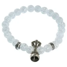 Браслет Ваджра с колоколом, сахарный кварц, 8мм BSDT1-17