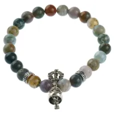 Браслет Ваджра с колоколом, индийская яшма, 8мм BSDT1-22