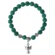 Браслет Спаси и сохрани с Ангелом-хранителем, лава, 8мм, цвет зеленый BSV4-03