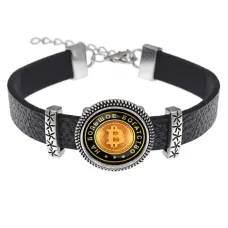 Кожаный браслет На большое богатство (Биткоин) BSK2-0004