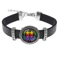 Кожаный браслет Двойное счастье BSK2-0052