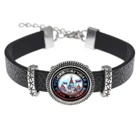 Кожаный браслет Наша Россия - лучшая в мире BSK2-0089