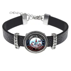 Кожаный браслет Наша Россия - лучшая в мире BSK2-0089