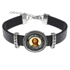Кожаный браслет Иисус Христос BSK2-0098