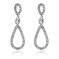 Серьги Две капли со стразами UD117