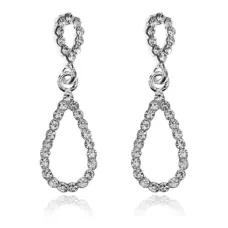 Серьги Две капли со стразами UD117