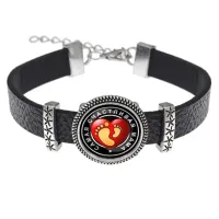 Кожаный браслет Самая счастливая мама BSK2-0111