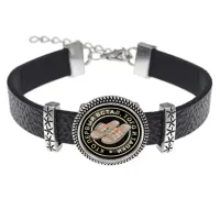 Кожаный браслет Кто первый встал, того и тапки BSK2-0116