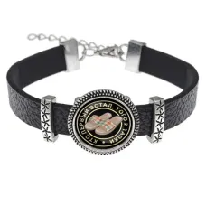 Кожаный браслет Кто первый встал, того и тапки BSK2-0116