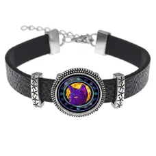 Кожаный браслет Лунный кот BSK2-0191