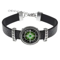 Кожаный браслет Крест с глазом и клинками BSK2-0194