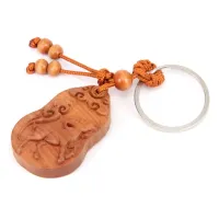 Резной деревянный брелок Год Козы BK077-06