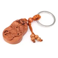 Резной деревянный брелок Год Собаки BK077-10