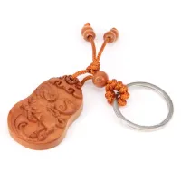 Резной деревянный брелок Год Быка BK077-12