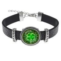 Кожаный браслет Клевер удачи BSK2-0226