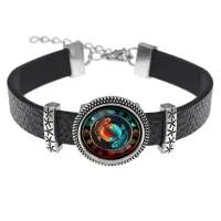 Кожаный браслет Рыбы Инь-Ян BSK2-0243