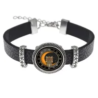 Кожаный браслет Сова на месяце BSK2-0250