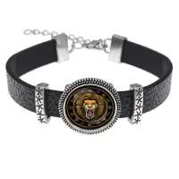 Кожаный браслет Лев BSK2-0256