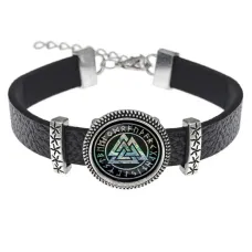 Кожаный браслет Валькнут BSK2-0268
