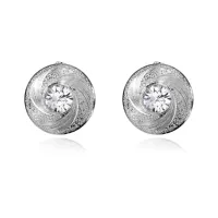 Серьги со стразами, 15х15х10мм, цвет серебряный UD124-s