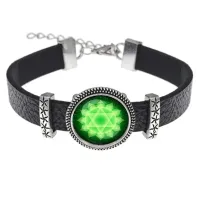 Кожаный браслет Анахата чакра BSK2-0286