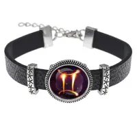 Кожаный браслет Знаки Зодиака - Близнецы BSK2-0326