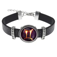 Кожаный браслет Знаки Зодиака - Близнецы BSK2-0326