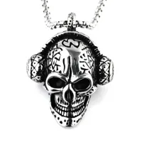 Амулет Череп в наушниках на цепочке, 3х4см AC093