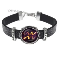 Кожаный браслет Знаки Зодиака - Водолей BSK2-0334