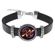 Кожаный браслет Знаки Зодиака - Водолей BSK2-0334