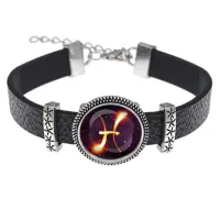 Кожаный браслет Знаки Зодиака - Рыбы BSK2-0335