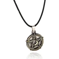 Амулет Лунная пентаграмма, d.2,5см, цвет золотой AC097-1