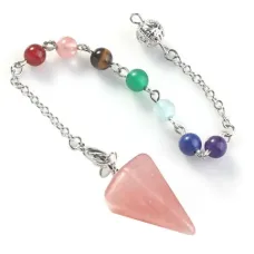 Маятник для биолокации Семь Чакр, 2х1,5см, Розовый кварц BLK026-01