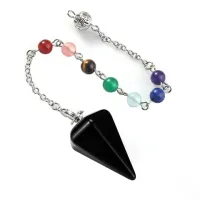 Маятник для биолокации Семь Чакр, 2х1,5см, Черный агат BLK026-02