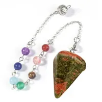 Маятник для биолокации Семь Чакр, 2х1,5 см, Унакит BLK026-04