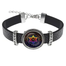 Кожаный браслет Звезда Давида BSK2-A008