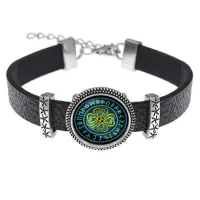 Кожаный браслет Клевер удачи BSK2-A010