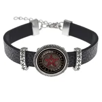 Кожаный браслет Пентаграмма и Дерево жизни BSK2-A021