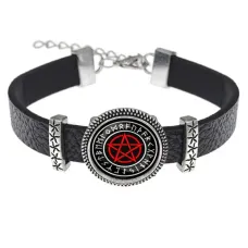 Кожаный браслет Пентаграмма BSK2-A028