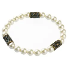 Рунический браслет Укрепление семьи, майорка, 8мм BSRPL-035