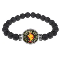 Браслет из лавы 8 мм Исполнение желаний (золотая рыбка) BSL-0001