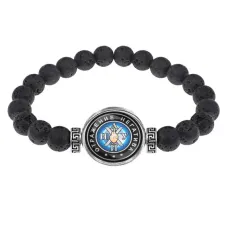 Браслет из лавы 8 мм Отражение негатива BSL-0003