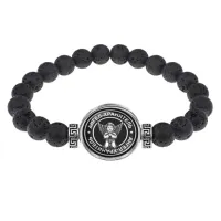 Браслет из лавы 8 мм Ангел-хранитель BSL-0009