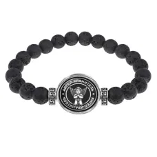 Браслет из лавы 8 мм Ангел-хранитель BSL-0009