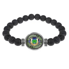 Браслет из лавы 8 мм На счастье и удачу BSL-0011